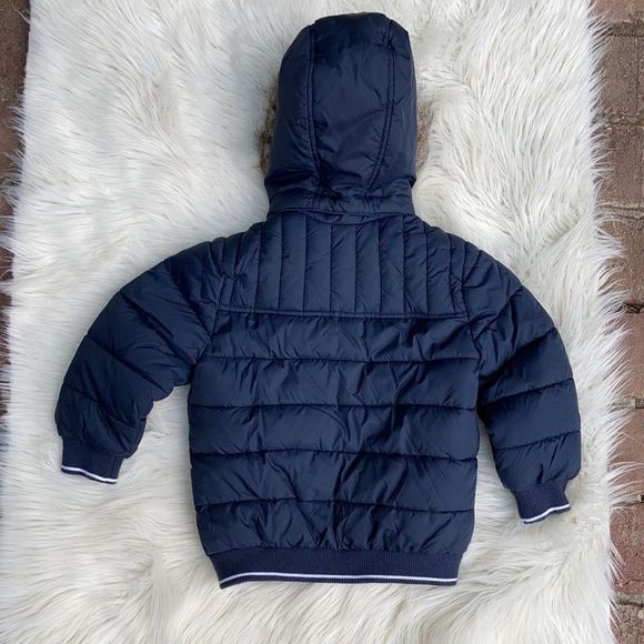 H&M Hooded Blue Puffer Jacket Size 3-4 Year Old - Picture 4 of 12